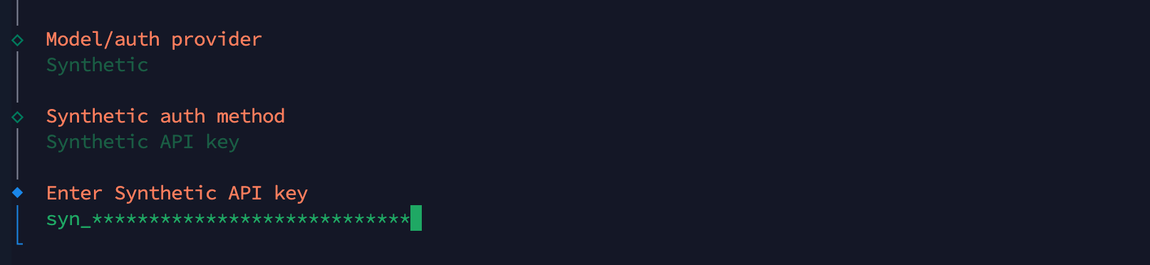 Enter your Synthetic API Key