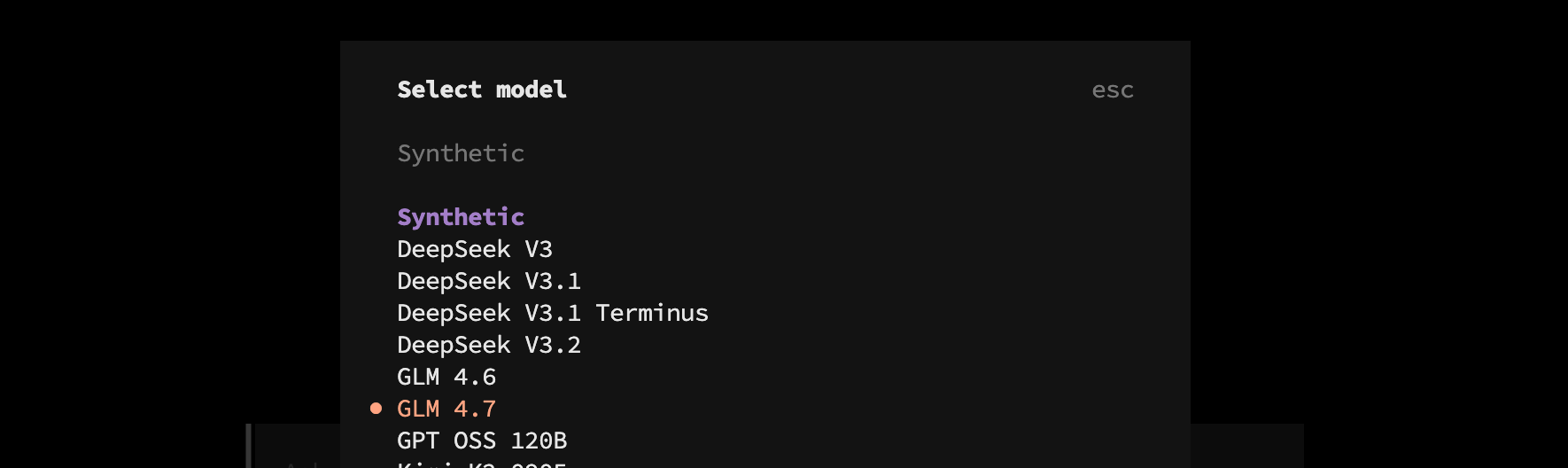 Choose the desired open-source model.