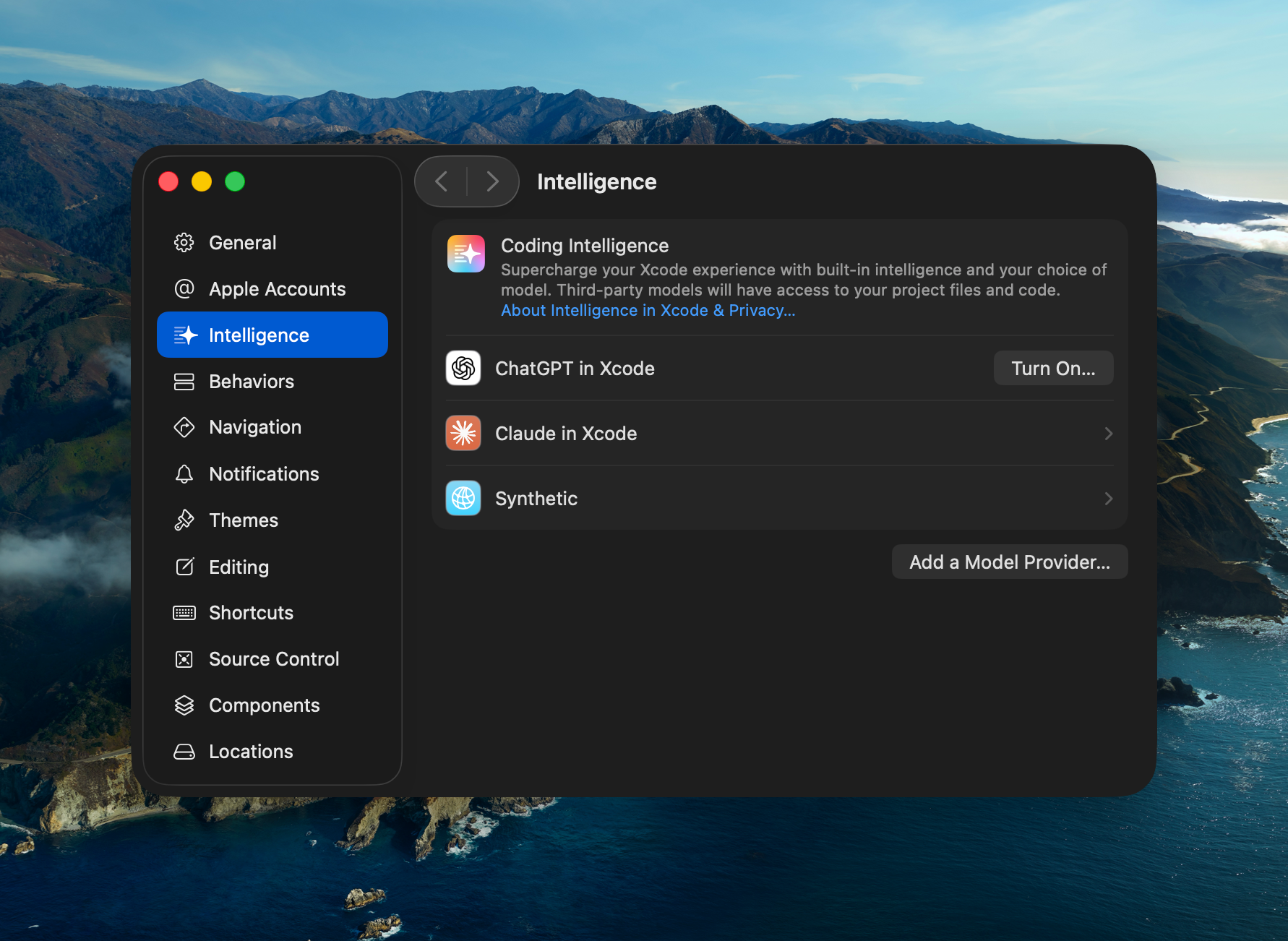 Synthetic provider setup complete in Xcode